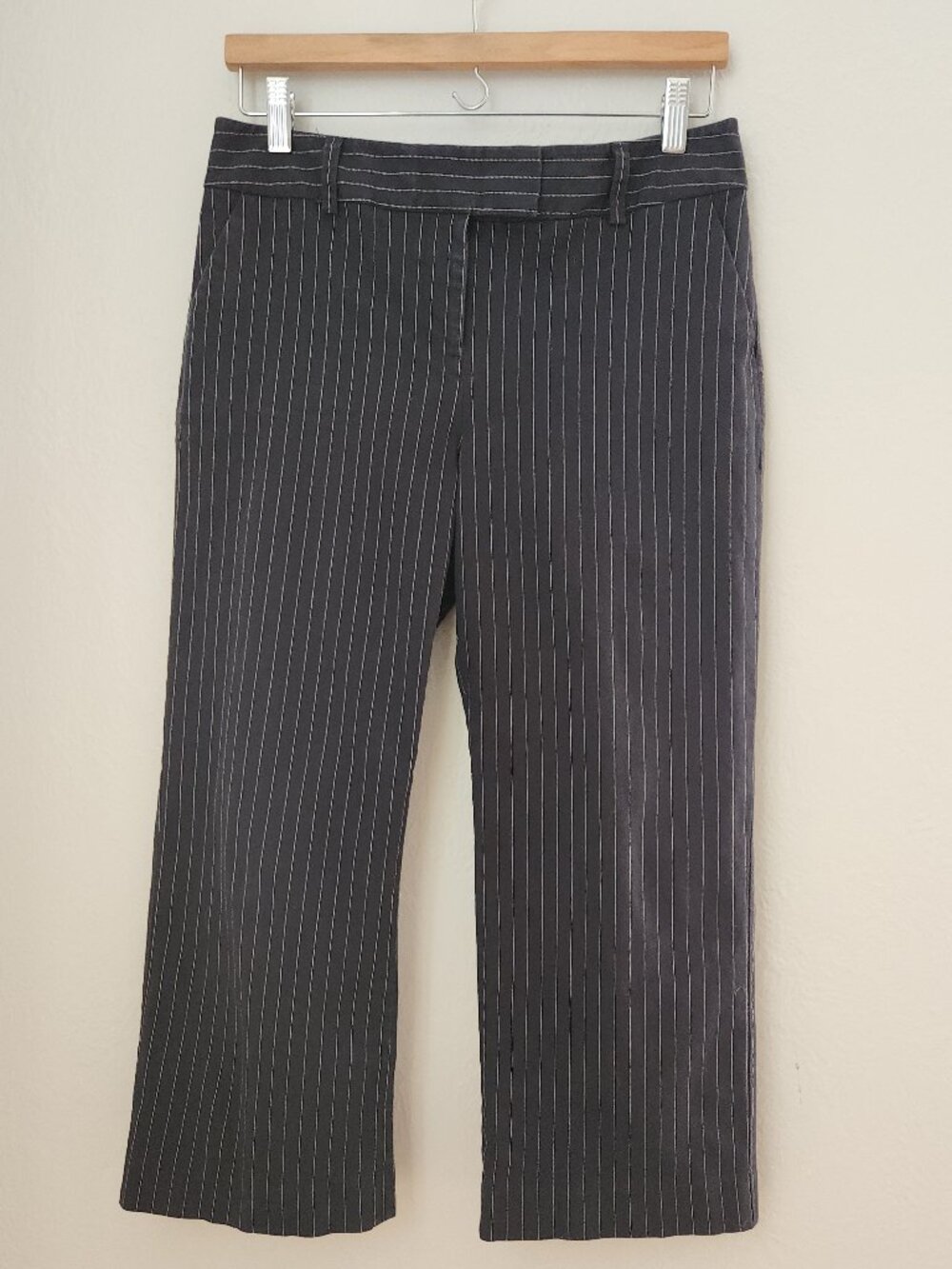 Express Black Pinstripe Cigarette Trouser Size 8